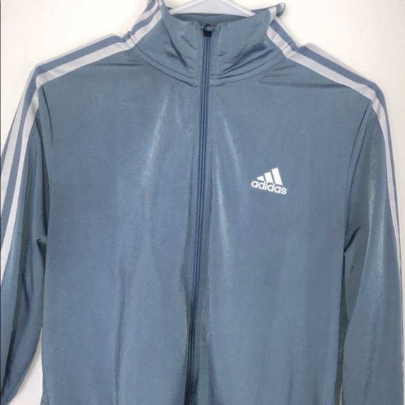 blue adidas zip up